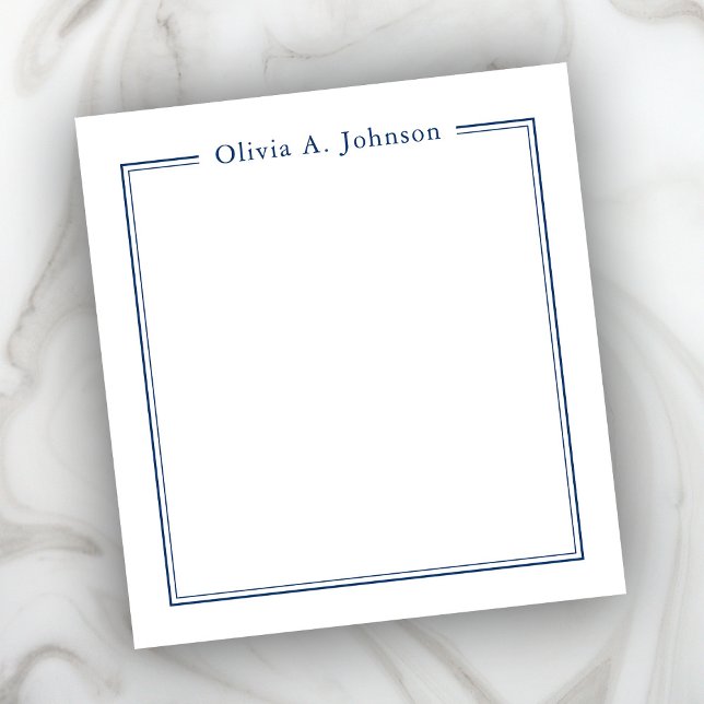 Cuaderno elegante y moderno de color azul marino y (Elegant Stylish Design Simply Personalize with Your Custom Name.)