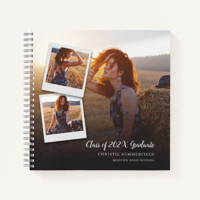 Cuaderno Elegante y moderno invitado de graduación de foto  (Anverso)