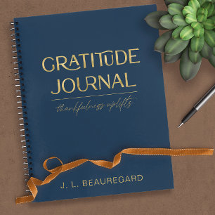 Cuaderno Elegante y personalizada gratitud azul de la marin