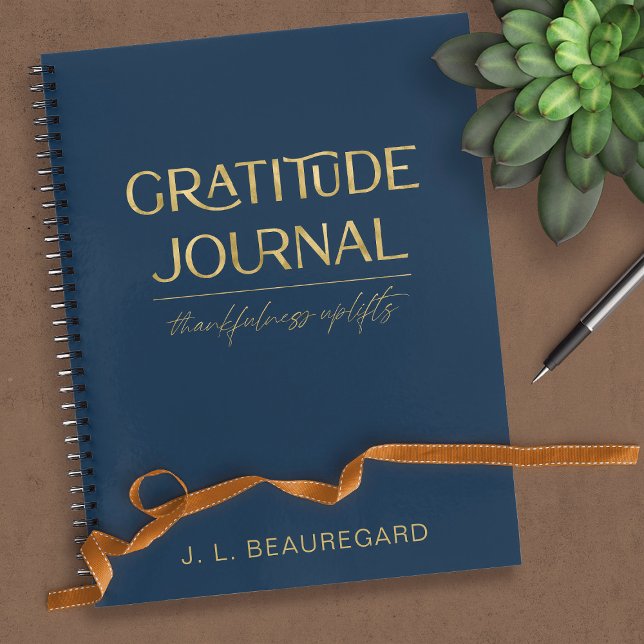 Cuaderno Elegante y personalizada gratitud azul de la marin (Subido por el creador)