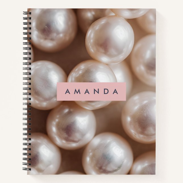 Cuaderno Elegante y personalizado estilo de Moda de perla s (Anverso)