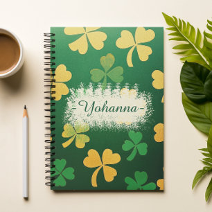 Cuaderno Elegante y personalizado, negro verde y dorado