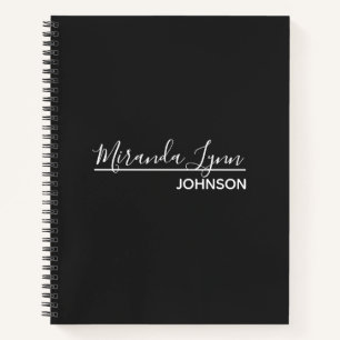 Cuaderno Elegante y simple Gris oscuro personalizado