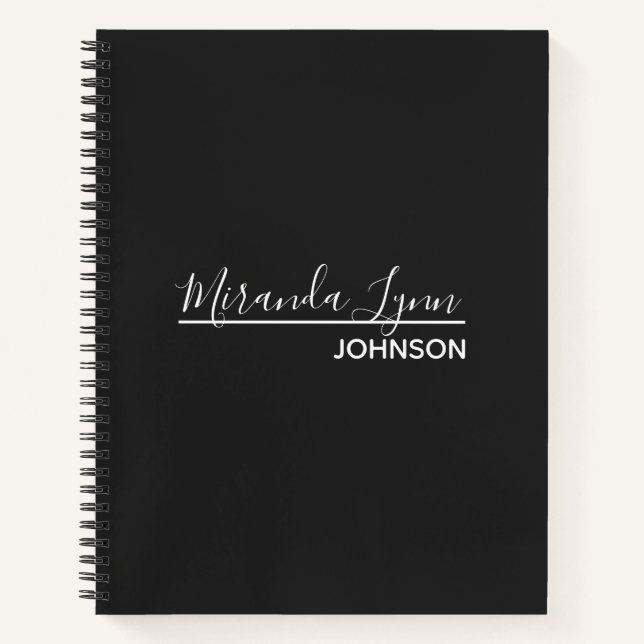 Cuaderno Elegante y simple Gris oscuro personalizado (Anverso)