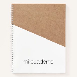 Cuaderno Elegante y simple Kraft White Geometric