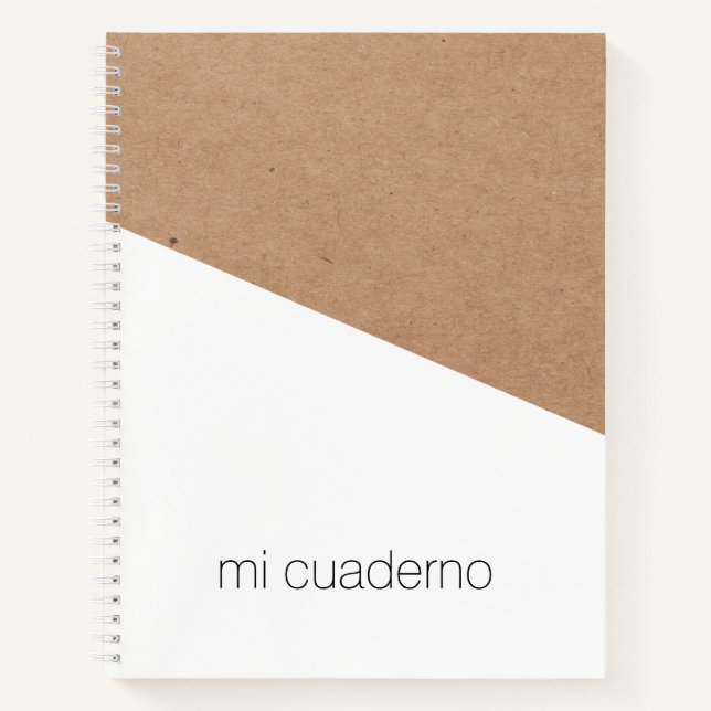 Cuaderno Elegante y simple Kraft White Geometric (Anverso)