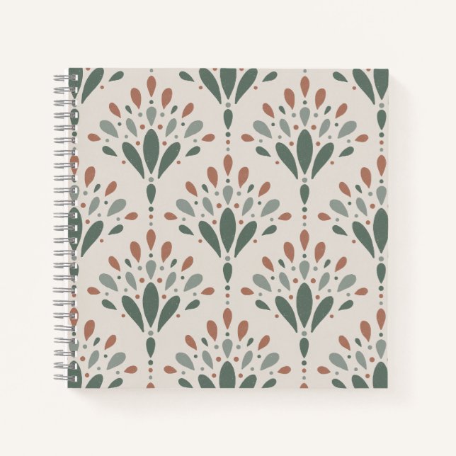 Cuaderno Elegantes Abanicos Florales Art Deco (Anverso)