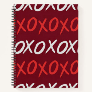 Cuaderno Elegantes abrazos y besos XOXO de Borgoña