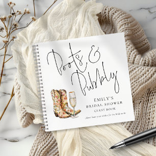Cuaderno Elegantes Boots Bubbly Bridal Shower Guest Book