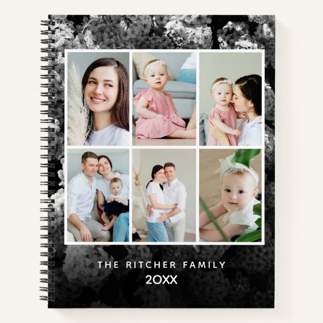 Cuaderno Elegantes fotos de Personalizados blancos y negros (Anverso)