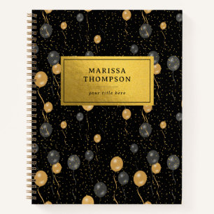 Cuaderno Elegantes globos negros y dorados Keepsake