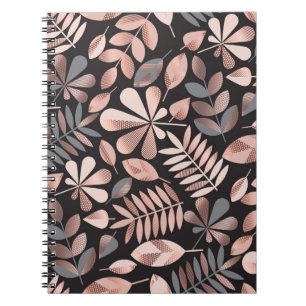 Cuaderno Elegantes hojas otoñales: Geométricas Pastel