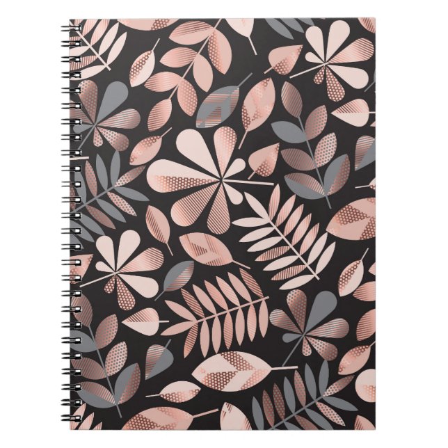 Cuaderno Elegantes hojas otoñales: Geométricas Pastel (Frente)