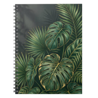 Cuaderno Elegantes Hojas Tropicales de Monstera Botánico