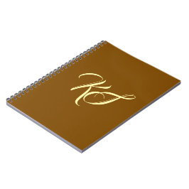Cuaderno Elegantes iniciales personalizadas marrones monogr