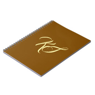 Cuaderno Elegantes iniciales personalizadas marrones monogr