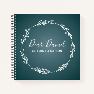 Cuaderno Elegantes letras azules de acero a mi hijo