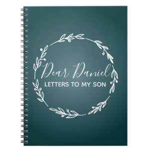 Cuaderno Elegantes letras azules de acero para el diseño de