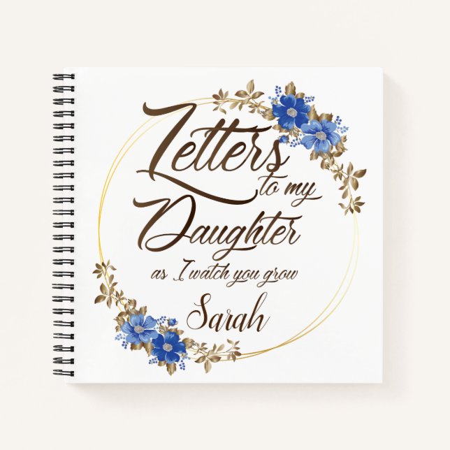 Cuaderno Elegantes letras de moda floral a la hija (Anverso)