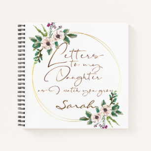 Cuaderno Elegantes letras de moda floral a la hija