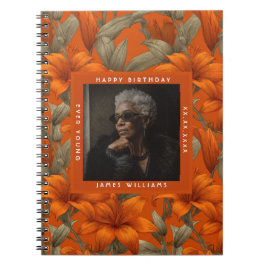 Cuaderno Elegantes Lirios Personalizados Flor 90 Cumpleaños