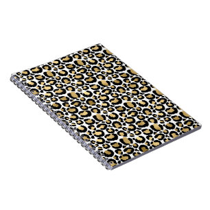 Cuaderno Elegantes manchas de leopardo monocromáticas glam