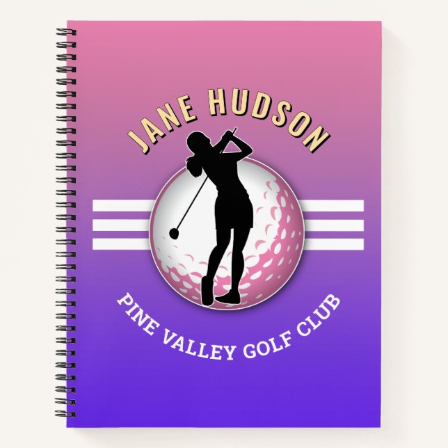 Cuaderno Elegantes mujeres diseño de golf (Anverso)