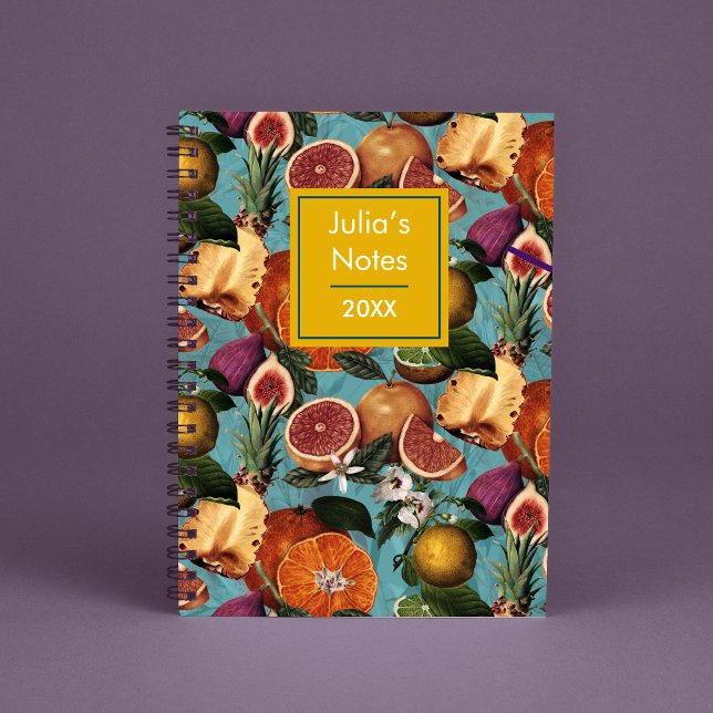 Cuaderno Elegantes naranjas cítricos amarillos frutales pat (Subido por el creador)
