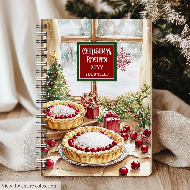 Cuaderno Elegantes Navidades Cocina Bloc De Notas Para Rece (Elegant Christmas Kitchen Notebook For Recipes)