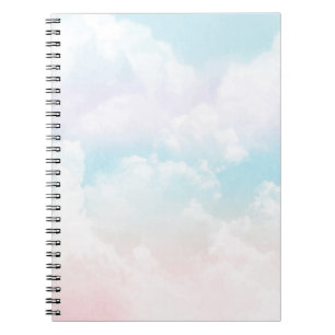 Cuaderno Elegantes nubes celestiales de color azul pastel y
