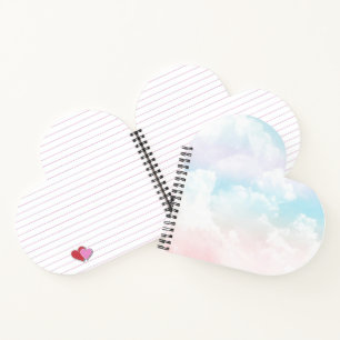 Cuaderno Elegantes nubes celestiales de color azul pastel y