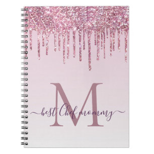 Cuaderno Elegantes Perforaciones De Purpurina En Monograma 