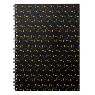 Cuaderno Elegantes puntos dorados girando en negro