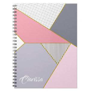 Cuaderno Elegantes rayas geométricas polka puntos pastel