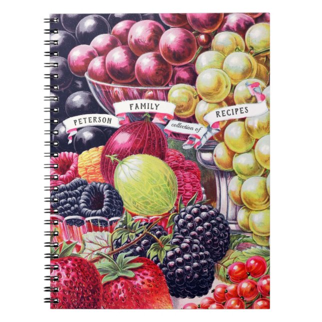 Cuaderno Elegantes recetas de la familia de las frutas de l (Frente)