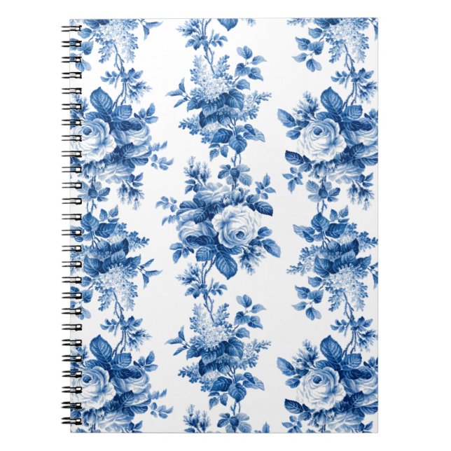 Cuaderno Elegantes Rosas azules de China (Frente)