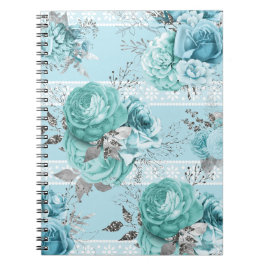 Cuaderno Elegantes Rosas azules Detalles del encaje