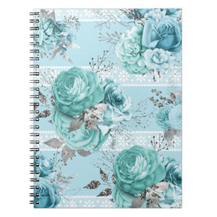 Cuaderno Elegantes Rosas azules Detalles del encaje