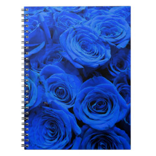 Cuaderno Elegantes rosas azules flores azules florales azul