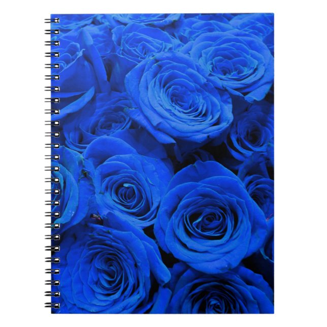 Cuaderno Elegantes rosas azules flores azules florales azul (Frente)