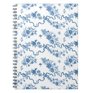 Cuaderno Elegantes Rosas azules grabados de época y cintas