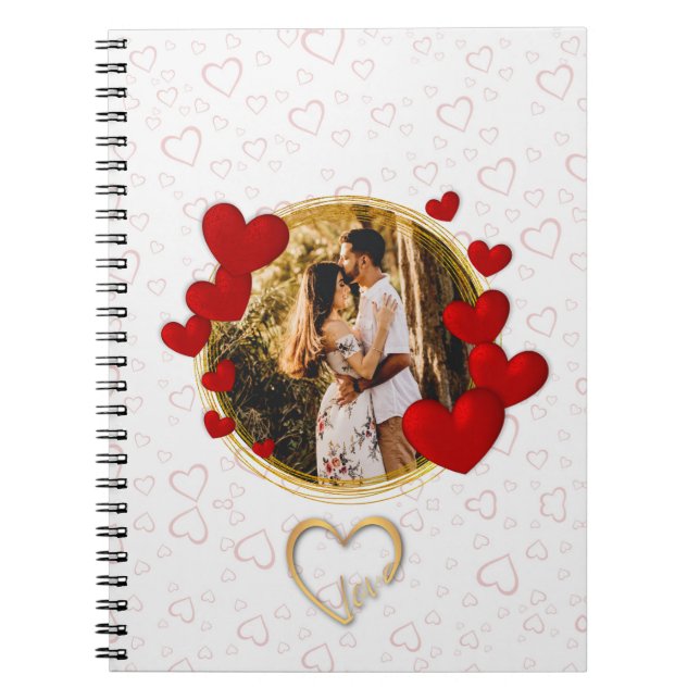 Cuaderno Elegantes San Valentín, Amor, Aniversario Corazón  (Frente)