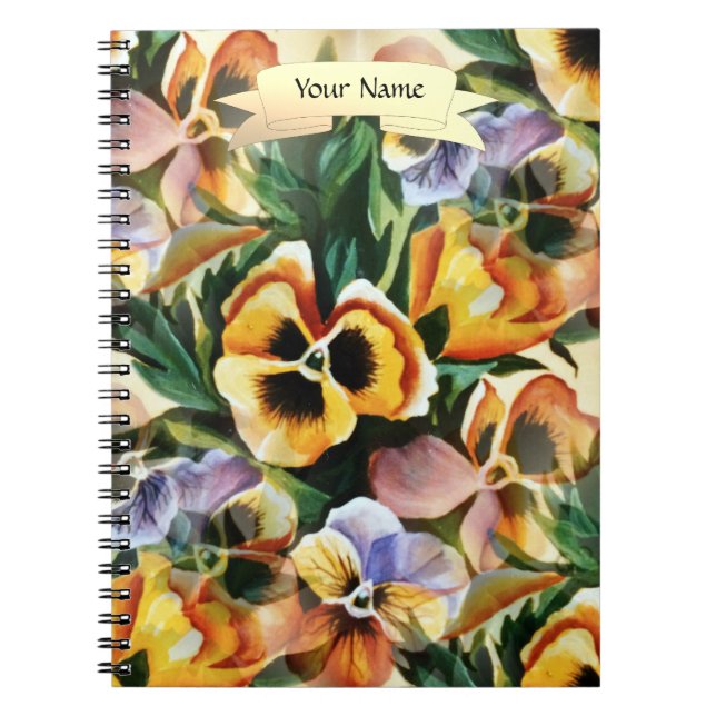 Cuaderno Elegantes y espléndidas Pansias Personalizadas (Frente)