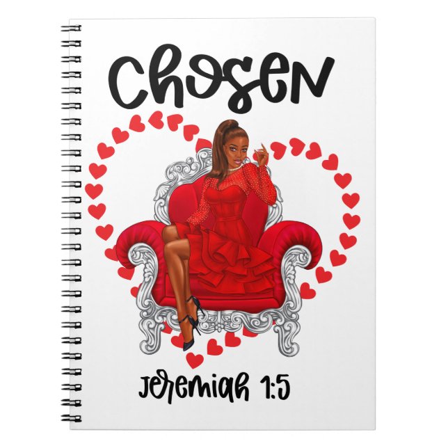 Cuaderno Elegida mujer negra cristiana Valentine Galentine (Frente)