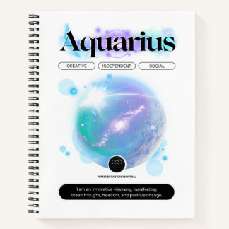 Cuaderno Elemento Aire De Cita De Rótulo Zodiaco Moderno
