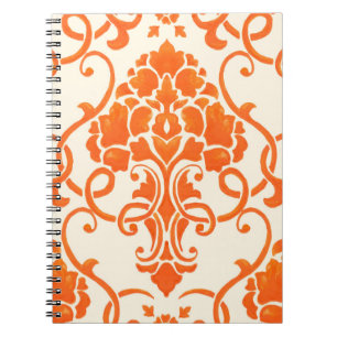 Cuaderno elemento de patrón sin soldadura del damasco vinta