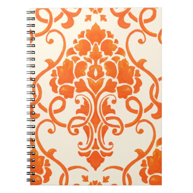 Cuaderno elemento de patrón sin soldadura del damasco vinta (Frente)