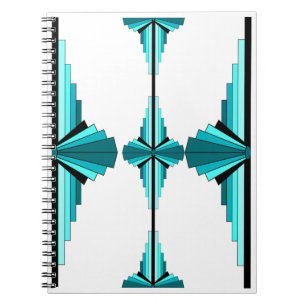 Cuaderno Elementos Art Deco en verde verde azulado