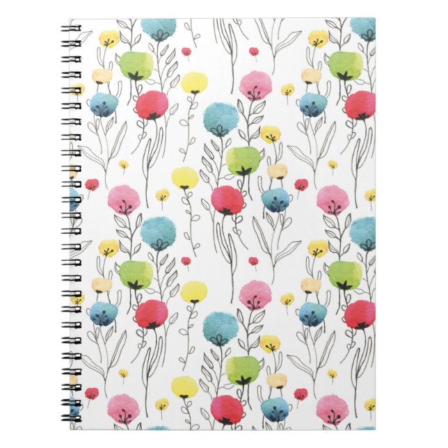 Cuaderno Elementos de diseño colorido, divertido y circular (Frente)