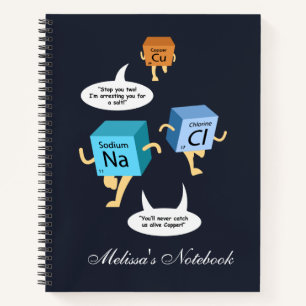 Cuaderno Elementos de la tabla periódica de química juego d